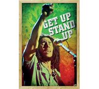 Marley, Bob - Poster - Get Up Stand Up + cadre interchangeable, Shinsuke® Maxi MDF hêtre, vitre acrylique