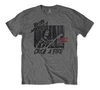 Marley Bob - T-Shirt # S Unisex Grey # Catch a Fire World Tour [Import]