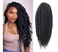 Marley Lot de 8 paquets d'extensions de cheveux synthétiques Marley tressés au crochet - 45,7 cm - Cheveux afro crépus et bouclés (45,7 cm, 1B)