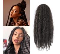 Marley Twist Braiding Hair Afro Kinky Curly Crochet Hair Long Cuban Twist Hair Extensions Synthetic Crochet Braids (4#, 12inch/3packs)