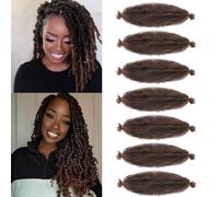 Marley Twist Lot de 8 paquets d'extensions de cheveux afro crépus pré-séparés pour femme noire (#1B, 61 cm)