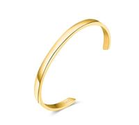 MARLION JEWELS Bracelet homme original élégant très large et fin. Bracelet en acier chirurgical plaqué or/argent pour homme idéal comme cadeau pour votre partenaire. Bijoux homme (Plaqué or)