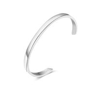 MARLION JEWELS Bracelet homme original élégant très large et fin. Bracelet en acier chirurgical plaqué or/argent pour homme idéal comme cadeau pour votre partenaire. Bijoux homme (Plaqué argent)