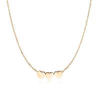 MARLION JEWELS Collier pour femme composé de trois cœurs précieux. Pendentif en acier plaqué en or ou en argent idéal comme cadeau... Bijoux femme (Plaqué or)