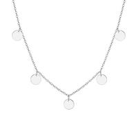 MARLION JEWELS Collier pour femme en argent décoré de cercles plats. Chaîne en argent pour femme, idéale pour la fête des mères, anniversaire... Pendentif femme. Bijoux femme (Placage argent)