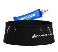 MARLOAR Ceinture Running + Flasque 250 ML - Ceinture Hydratation Running avec Porte-dossard et Support Bâtons - Idéale pour Le Trail, la Course à Pied et Le Marathon (BlackEdition, XL)