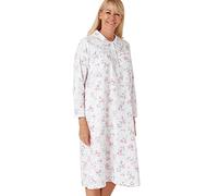 Marlon Candace Chemise de Nuit en Coton brossé avec col Peter Pan pour Femme, Tilly Fuchsia, 24-26