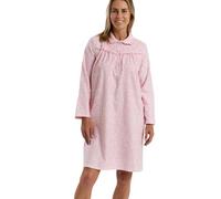 Marlon Womens Candace 40" Length Brushed Cotton Printed Peter Pan Collar Nightgown Chemise de Nuit, Rose, 44-46 Femme