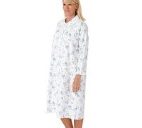 Marlon Womens Candace Brushed Cotton Printed Peter Pan Collar Nightgown Chemise de Nuit