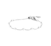 MARLU' Bracelet femme avec perles, chaîne en bronze plaqué or rose 18 carats, classique moderne, 18,5 cm avec extension, fermoir à mousqueton