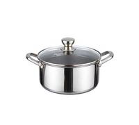 Marmite 20cm 3L avec Revêtement Nid d'Abeille Antiadhésif et Couvercle Cheffinger Argent Argent