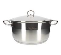 Marmite 30 cm avec Couvercle et Poignées Érgonomiques en Inox Cheffinger Argent Argent