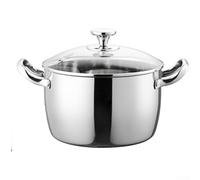 Marmite 316L Acier Inoxydable Grande Capacité Faitout pour professionnel pour Soupe Ragoût Cuisson Induction pour gaz 24cm (22cm)