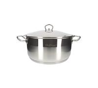 Marmite 32 cm avec Couvercle et Poignées Ergonomiques en Inox Argent