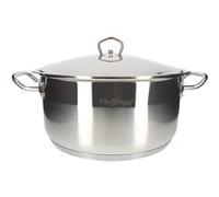 Marmite 34 cm avec Couvercle et Poignées Érgonomiques en Inox Cheffinger Argent Argent G
