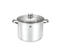 Marmite 34cm 15.4L Inoxydable 18/10 avec Couvercle Compatible Tous Feux Argent