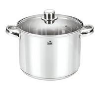 Marmite 34cm 15.4L Inoxydable 18/10 avec Couvercle Compatible Tous Feux Cheffinger Argent Argent