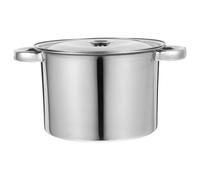 Marmite à Bouillon 2,5 L en Acier Inoxydable Couvercle, Argenté | Fond Épais, Répartition Uniforme Chaleur, Économie D'énergie, Cuisine, Soupe et Riz