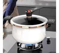 Marmite à deux anses, marmite antiadhésive avec couvercle en verre, marmite émaillée, céramique, marmite à soupe, 7L, grande capacité, compatible cuisinière à gaz/IH, antiadhésive, pour plats mijotés,