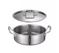 marmite à Deux Saveurs Commercial Cooker Stainless Steel Hot Pot pour Une Utilisation Familiale et au Restaurant(Silver,30cm)