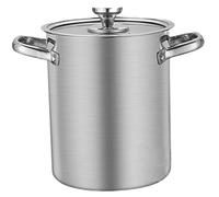 Marmite à frire avec panier et couvercle en acier inoxydable, friteuse à huile pour pâtes, spaghettis, œufs durs, crevettes, frites, type givré.