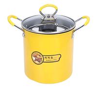 Marmite à friteuse en acier inoxydable 3L Mini marmite japonaise avec couvercle de filtre à huile Poignée en silicone Revêtement antiadhésif Chauffage uniforme pour la cuisine à