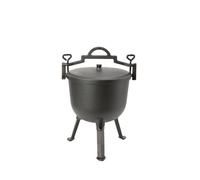 Marmite à goulasch de 8 l - Chaudron en fonte - Chaudron de chasse - Avec pieds et couvercle - Casserole à goulasch - Pour la cuisine en plein air, le jardin, le camping, le barbecue