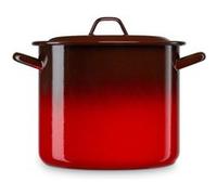 Marmite à Induction 24cm, Faitout 9L avec Couvercle Acier Émaillé Tous Feux Briebe Ignea Rouge 9