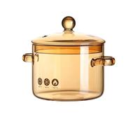 Marmite à mijoter - Batterie de cuisine transparente en verre résistant à la chaleur, marmite de cuisson transparente avec couvercle | Lait bouillant pâtes soupe nourriture thé vapeur chaude maison