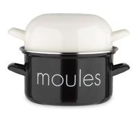 Marmite A Moule Baumalu 20 Cm - Décor Moules - Couvercle Blanc - Noir