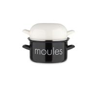Marmite à moule BAUMALU 20 cm - Décor moules - Couvercle blanc - Noir