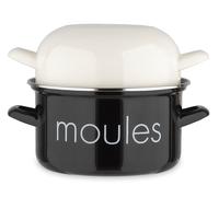 Marmite A Moule Baumalu 20 Cm - Décor Moules - Couvercle Blanc - Noir Baumalu