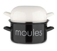 Marmite à moule BAUMALU 20 cm - moules - Couvercle blanc - Noir Noir