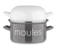 Marmite A Moule Baumalu 22 Cm - Décor Moules - Couvercle Blanc - Gris