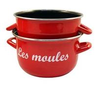Marmite à moules 18 cm rouge - Baumalu - Rouge - Acier Rouge G