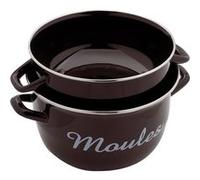 Marmite à moules 24 cm émaillé rouge - Baumalu - Noir - Acier émaillé Noir G