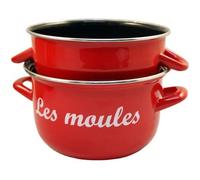 Marmite à moules - BAUMALU - 18 cm - Acier émaillé - Couvercle inox - Tous feux