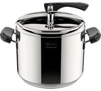 Marmite À Pression La Classica Lagofusion, Autocuiseur Ø 26 Cm, Capacité 12 L, Avec Panier, Recette Et Écodose, Poignées En Bakélite, Valve À Poids Et Fond Lagofusion