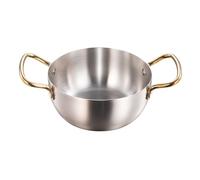 Marmite à Ramen Coréenne en Acier Inoxydable, Marmite Profonde à Répartition Uniforme de La Chaleur avec Doubles Poignées, Compatible avec Cuisinière à Gaz à Induction (Argent)