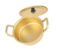 Marmite à ramen coréenne, petite casserole en aluminium jaune pour la cuisson des nouilles, des pâtes et des soupes. Ustensiles de cuisine coréens avec poignées, parfaits pour la (16 cm)