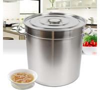 Marmite à soupe 35 l, en acier inoxydable, grande marmite à goulasch, cuisinière à gaz pour vitrocéramique électrique, par exemple comme marmite à soupe (35 l)