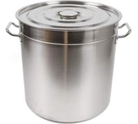 Marmite à soupe 70L en acier inoxydable Seau à soupe avec couvercle Grande capacité Marmite à soupe en acier inoxydable Marmite universelle (Argent)