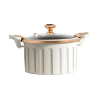 marmite à soupe 8L Cooking Pot with Lid Pressure Cooking Pot Rice Cooker Slow Cooker Pasta Noodle Pot Stew Pot for Tea Noodles Milk Soup(WHITE)