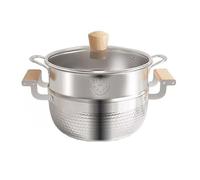 Marmite À Soupe Avec Couvercle, Casserole Vapeur En Acier Inoxydable, Faitout Avec Panier Vapeur Et Poignées « Cool Touch » - Compatible Plaques À Induction Et À Gaz