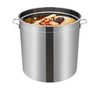Marmite à soupe avec couvercle en acier inoxydable - 49,5 x 49,5 x 50 cm - Avec couvercle et panier - Pour cuire à la vapeur, cuisiner, frire - 100 l