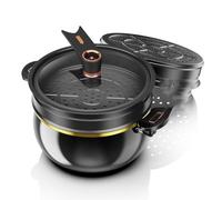 Marmite À Soupe - Casserole À Soupe, Cuiseur Vapeur De 8 Litres Avec Couvercle En Verre Et Panier Vapeur, Marmite À Ragoût Antiadhésive Domestique, Cuiseur Vapeur À Double Poignée