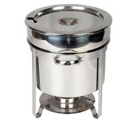 Marmite à Soupe Électrique, Ensemble de Service de Buffet Professionnel for Soupe Chafing Dish avec bac à Eau, Support à Combustible et Couvercle, idéal for la Restauration.