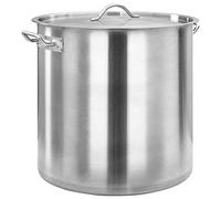 Marmite à soupe en acier inoxydable 71 l 45 × 45 cm avec couvercle et poignées, adaptée à l'induction, casserole pour soupe, ragoût, rôti et légumes, batterie de cuisine professionnelle pour