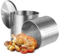 Marmite à soupe en acier inoxydable - 94,6 L - Marmite pour les sauces - Cuisson avec couvercle à panier - Ustensiles de cuisine professionnels