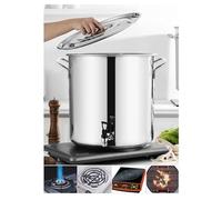 Marmite à soupe en acier inoxydable avec robinet, seau à vin 65 L, marmite à soupe avec fond Compos, pot à lait épais avec robinet, marmite ronde pour la cuisson et le brassage